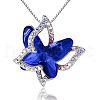 Butterfly Brass Pave Glass Birth Stone Pendant Necklaces FS-WG3BB0A-12-2