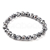 Faceted Star Cut Round Terahertz Stone Beaded Stretch Bracelets for Women Men BJEW-H590-04C-03-1