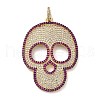 Brass Micro Pave Cubic Zirconia Pendants KK-U076-01G-2