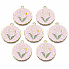 Rack Plating Alloy Enamel Pendants ENAM-N055-048-1