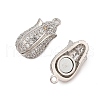 Brass Micro Pave Clear Cubic Zirconia Magnetic Clasps KK-L223-023P-2