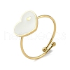 Ion Plating(IP) Heart 304 Stainless Steel Enamel Ring RJEW-A038-19G-04-1