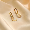 Moon & Sun 304 Stainless Steel Crystal Rhinestone Hoop Earrings FS-WG14E18-01-2