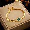 304 Stainless Steel Emerald Rhinestone Link Chain Anklets FS-WGEF8AA-07-1