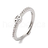 Rack Plating Brass Clear Cubic Zirconia Constellation Adjustable Rings for Women RJEW-S407-08P-11-1