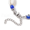 4Pcs 4 Colors Cowrie Shell and Evil Eye Lampwork Bead Bracelets for Women BJEW-TA00591-5
