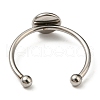 Tarnish Resistant 304 Stainless Steel Open Cuff Ring Findings STAS-H215-01D-P-2