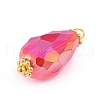 Electroplate Faceted Glass Pendants PALLOY-JF00453-M-3