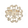 Flower Brass Adjustable Ring Findings RJEW-XCP0001-03-2