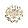 Flower Brass Adjustable Ring Findings RJEW-XCP0001-03-2