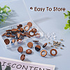 32Pcs 4 Style Flat Round & Donut Wood Stud Earring Findings & Earring Settings FIND-TA0002-30-5