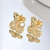 Brass Micro Pave Clear Cubic Zirconia Stud Earrings EJEW-D305-02G-5