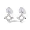 Anti-Tarnish Rhodium Plated Square 999 Fine Silver Stud Earrings for Women EJEW-S215-13P-2