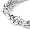 Non-Tarnish 304 Stainless Steel Oval Link Rope Chains Bracelet for Men Women STAS-E001-05P-2