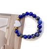 Round Natural Lapis Lazuli Stretch Rings PW-WG2083B-05-1