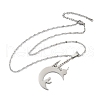 304 Stainless Steel Hollow Moon with Castle and Prayer Pendant Necklaces for Ramadan & Eid Mubarak NJEW-D318-05P-4