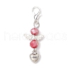 Heart Angel Alloy Glass Pendant Decorations HJEW-JM03167-4