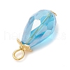 12Pcs 6 Colors Electroplate Glass Pendants PALLOY-JF03956-6