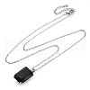 Rectangle Brass Pave Cubic Zirconia Pendant Necklaces for Women NJEW-G156-01P-07-2