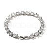 Brass Micro Pave Clear Cubic Zirconia Bracelets BJEW-D333-01P-5