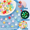   100Pcs 10 Colors Round Luminous Silicone Beads SIL-PH0001-20-4