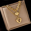 Alloy Double Layer Heart Pendant Necklaces for Women FS-WG15117-01-3