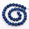 Electroplate Natural Agate Round Beads Strands G-M211-10mm-02-2