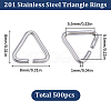 SUNNYCLUE 201 Stainless Steel Triangle Linking Ring STAS-SC0006-23B-2
