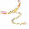 Brass Micro Pave Cubic Zirconia Link Chain Bracelet for Women BJEW-T020-05G-09-3
