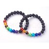 Natural Lava Rock Beads Stretch Bracelets BJEW-F380-04-1
