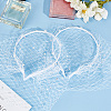 Fingerinspire 2Pcs 2 Styles Bridal Rhinestones Pearl Mesh Veil Cloth Hair Bands MRMJ-FG0001-16A-5