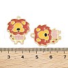 Light Gold Plated Alloy Enamel Pendants ENAM-M219-13KCG-02-3