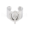 Non-Tarnish 304 Stainless Steel Circular & Rod-shaped Open Cuff Rings RJEW-C095-01P-2