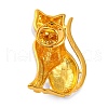 Cat Shaped Alloy Enamel Pins JEWB-Q045-03G-2