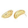 Rack Plating Brass Bean with Star Stud Earrings EJEW-Q773-02G-2