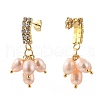 Brass Dangle Stud Earrings EJEW-JE04249-01-2