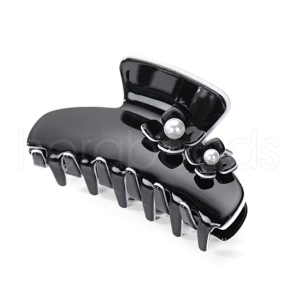 Cellulose Acetate with Plastic Pearl Claw Hair Clips PW-WG065DB-01-1