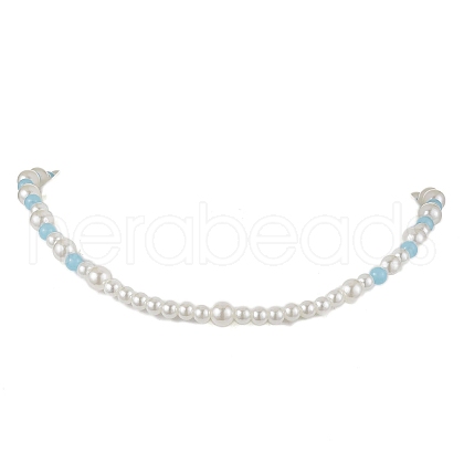 Acrylic Pearl & Luminous Beaded Necklaces for Women NJEW-JN04909-1