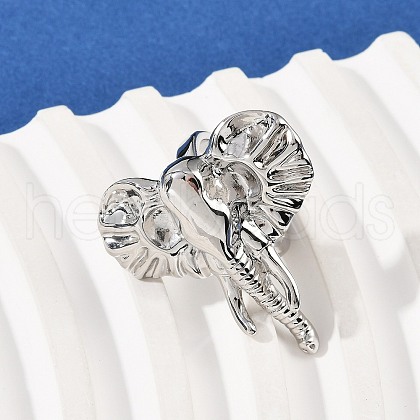 Brass Adjustable Open Cuff Rings for Women RJEW-R032-02P-1