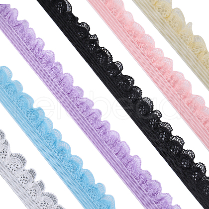 Gorgecraft 18M 6 Colors Polyester Elastic Lace Trim SRIB-GF0001-33-1