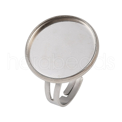 304 Stainless Steel Cuff Ring Components STAS-D372-06P-06-1