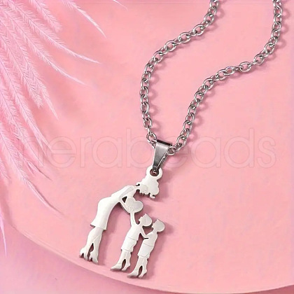 The Family Stainless Steel Pendant Necklaces FS-WG141A3-08-1