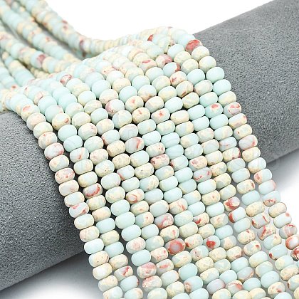 Synthetic ShouShan Stone Beads Strands G-P575-A51-6x4mm-1