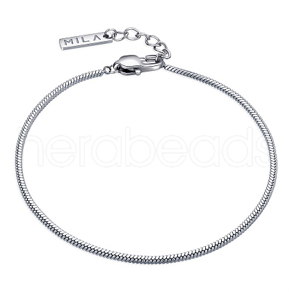 Non-Tarnish Stainless Steel Snake Chains Bracelets for Men KO0407-2-1