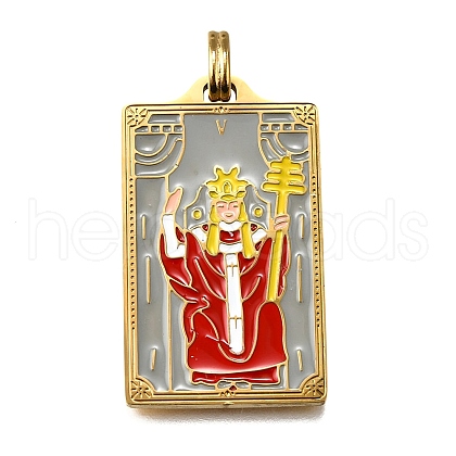 Tarot 304 Stainless Steel Enamel Pendants STAS-M119-07D-G-1