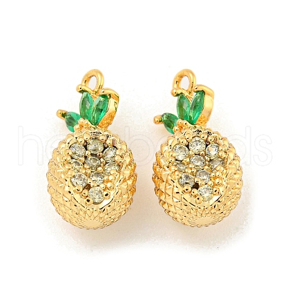 Brass Micro Pave Cubic Zirconia Pendants KK-K369-01G-04-1