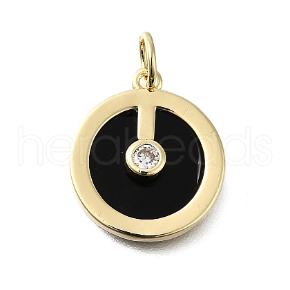Brass Micro Pave Cubic Zirconia Pendants KK-S523-11G-1