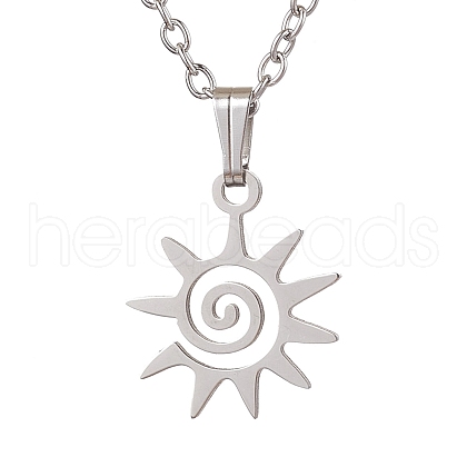 Non-Tarnish 201 Stainless Steel Pendnat Necklaces NJEW-JN04764-01-1