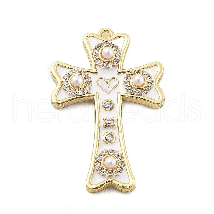 Brass Micro Pave Cubic Zirconia Pendants KK-L228-34G-01-1