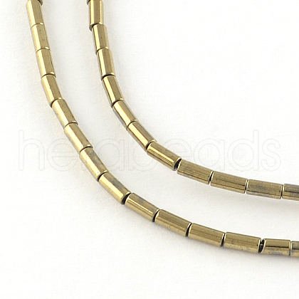 Column Electroplated Non-magnetic Synthetic Hematite Beads Strands G-R259-71E-1